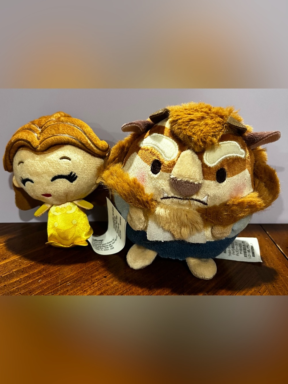 Disney Ufufy Mini Toys Beast & Blind Bag Belle Plush Lot Of 2 Beauty & the Beast